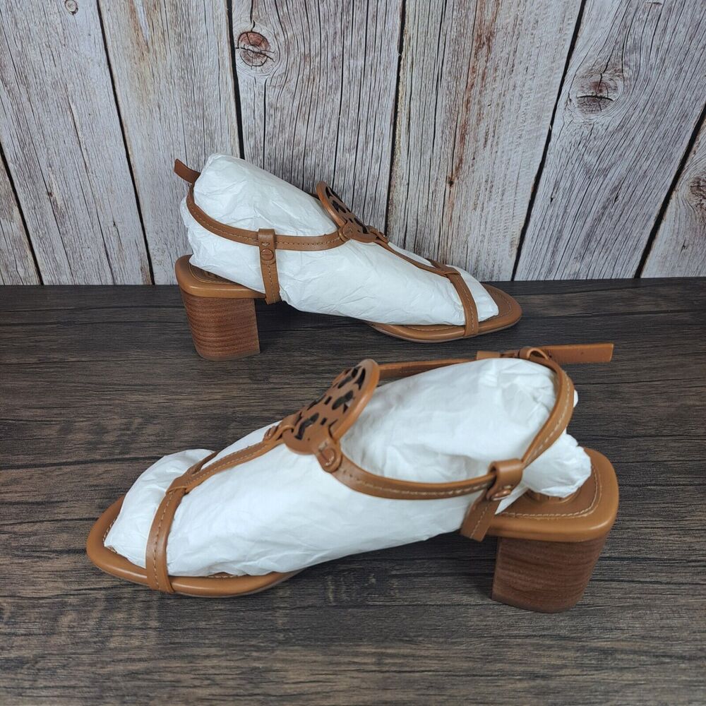 Tory Burch Miller 55mm Strappy Sandals Veg Nappa Women's Sz 9.5 M Royal Tan NIB - Picture 5 of 9